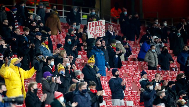 Shut out for nine months, Arsenal fans celebrate team's thumping win at Emirates Stadium Shut out for nine months, Arsenal fans celebrate team's thumping win at Emirates Stadium
