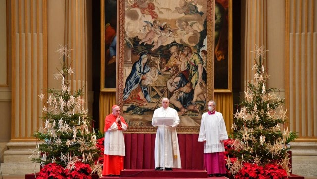 In response to pandemic-induced restrictions, Pope Francis wasn't able to appear on the central balcony of St Peter's Basilica this year, but opted to deliver his annual address on world issues from inside the Apostolic Palace. AP In response to pandemic-induced restrictions, Pope Francis wasn't able to appear on the central balcony of St Peter's Basilica this year, but opted to deliver his annual address on world issues from inside the Apostolic Palace. AP