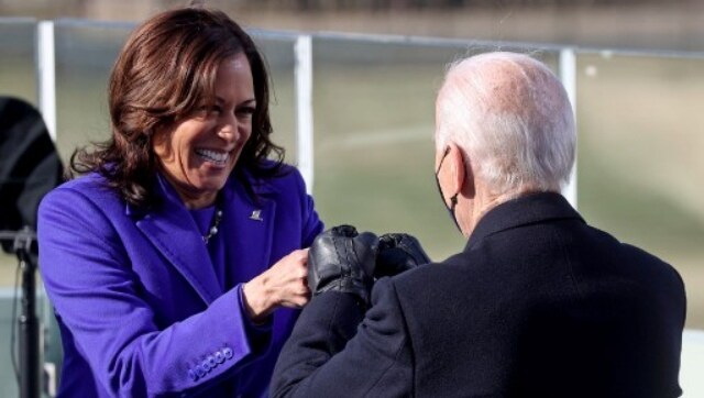 Vice President Kamala Harris broke the barrier Wednesday that has kept men at the top ranks of American power for more than two centuries when she took the oath to hold the nation's second-highest office. AFP Vice President Kamala Harris broke the barrier Wednesday that has kept men at the top ranks of American power for more than two centuries when she took the oath to hold the nation's second-highest office. AFP