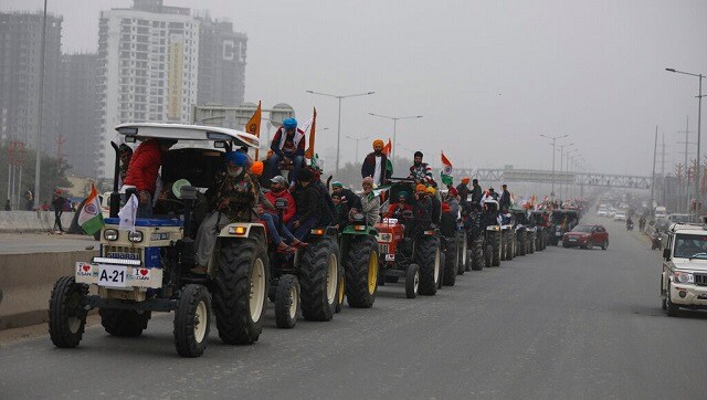 Punjabi music, rousing slogans take over roads at Singhu border as farmers take out tractor march