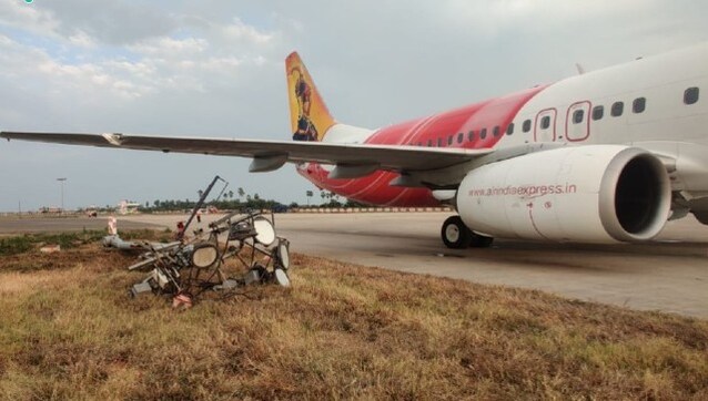 Air India Express plane hits electric pole while taxiing at Vijayawada airport; passengers safe Air India Express plane hits electric pole while taxiing at Vijayawada airport; passengers safe