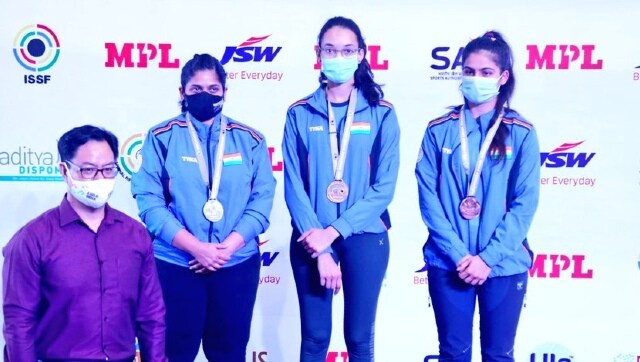 ISSF World Cup: Indian trio of Chinky Yadav, Manu Bhaker, Rahi Sarnobat claim gold in women's 25m pistol team event ISSF World Cup: Indian trio of Chinky Yadav, Manu Bhaker, Rahi Sarnobat claim gold in women's 25m pistol team event