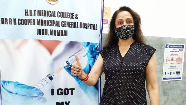 Hema Malini receives first shot of COVID-19 vaccine, shares pictures from vaccination centre