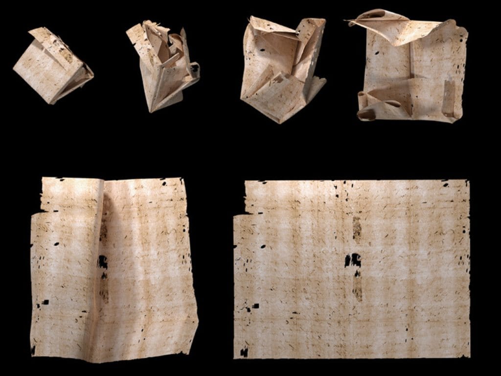  Four 300-year-old letters from the Brienne Collection is virtually unfolded, read