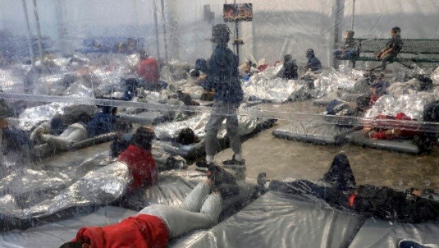 Photos of immigrant children at Texas detention centre highlight Joe Biden's border secrecy
