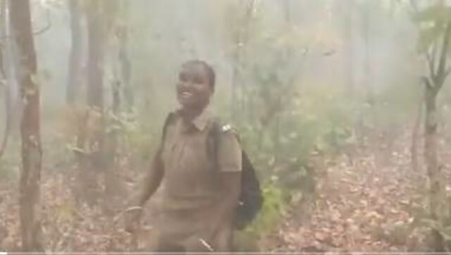 Similipal National Park forest guard dances in joy as rains help tackle raging fire Similipal National Park forest guard dances in joy as rains help tackle raging fire