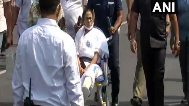 Mamata Banerjee leads roadshow in Kolkata on wheelchair four days after sustaining injury