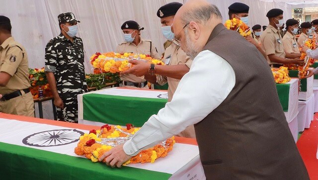 Amit Shah pays homage to security personnel killed in Chhattisgarh Naxal attack Amit Shah pays homage to security personnel killed in Chhattisgarh Naxal attack