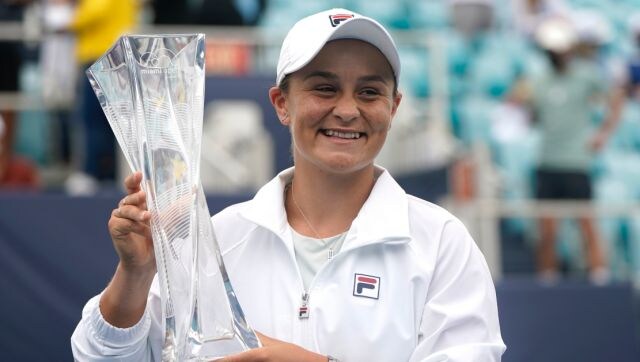 Miami Open: World No 1 Ash Barty successfully defends title when Bianca Andreescu retires