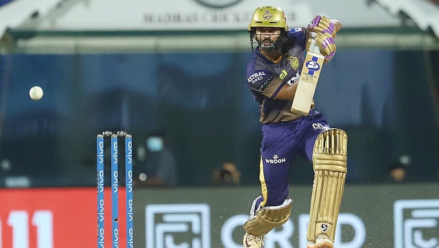 While Rana scored 80 off just 56 balls with nine fours and four sixes, Rahul Tripathi also made a fine contribution of 53. Both shared a 93-run partnership after the fall of opener Shubman Gill. Sportzpics While Rana scored 80 off just 56 balls with nine fours and four sixes, Rahul Tripathi also made a fine contribution of 53. Both shared a 93-run partnership after the fall of opener Shubman Gill. Sportzpics