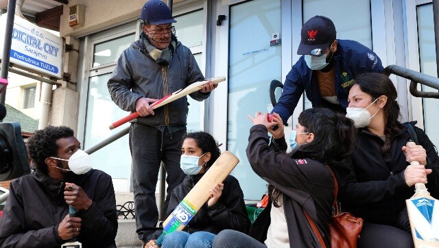 A Rome-based humanitarian group brought in donated cricket gear, making it possible for those at Blazuj camp in Bosnia's capital, Sarajevo, to relax and have fun. Besides Sarajevo, gear was also delivered to the central Bosnian town of Tuzla. AP A Rome-based humanitarian group brought in donated cricket gear, making it possible for those at Blazuj camp in Bosnia's capital, Sarajevo, to relax and have fun. Besides Sarajevo, gear was also delivered to the central Bosnian town of Tuzla. AP