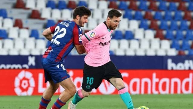 LaLiga: Lionel Messi nets brilliant volley but Barcelona's title hopes hanging by a thread after draw against Levante
