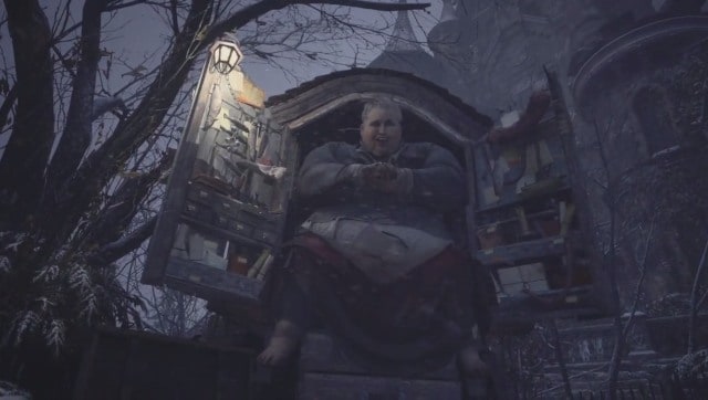 Una tienda única para todas tus necesidades de caza de vampiros. Captura de pantalla de Resident Evil: Village.