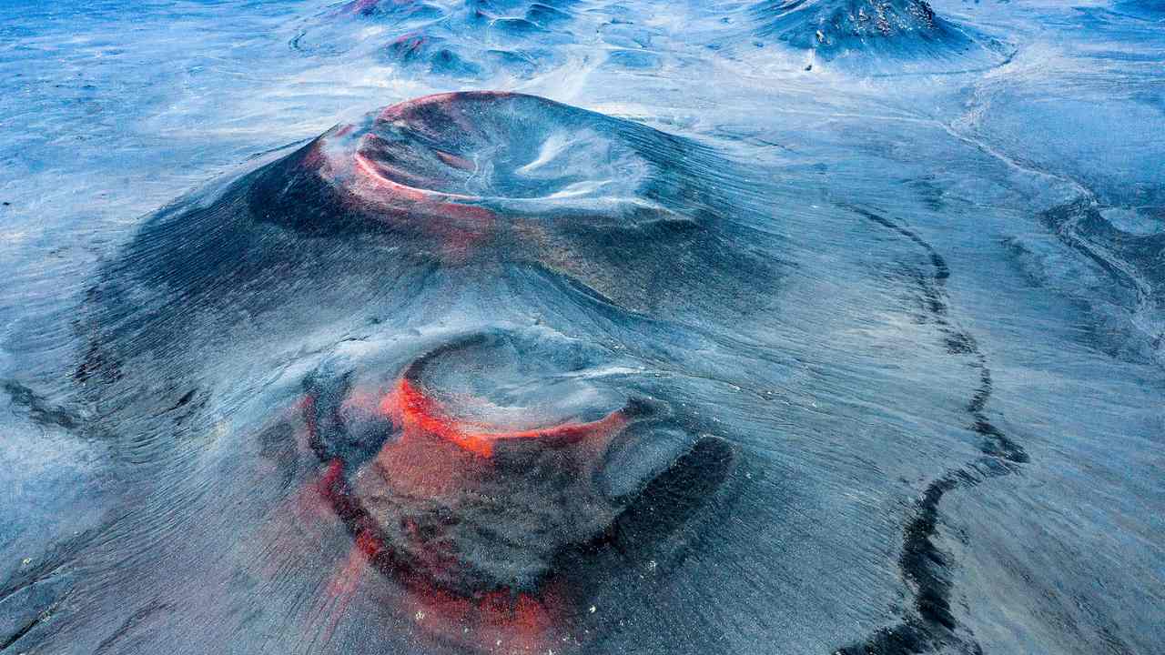 Spanish electrician and photographer Fran Rubia was the winner of the Landscapes, Waterscapes, and Flora category with his drone image titled 'Another Planet' of an extinct volcano in the Fjallabak Nature Reserve, Iceland. The red visible in the image is iron oxide that is being hit by Iceland's midnight sun.