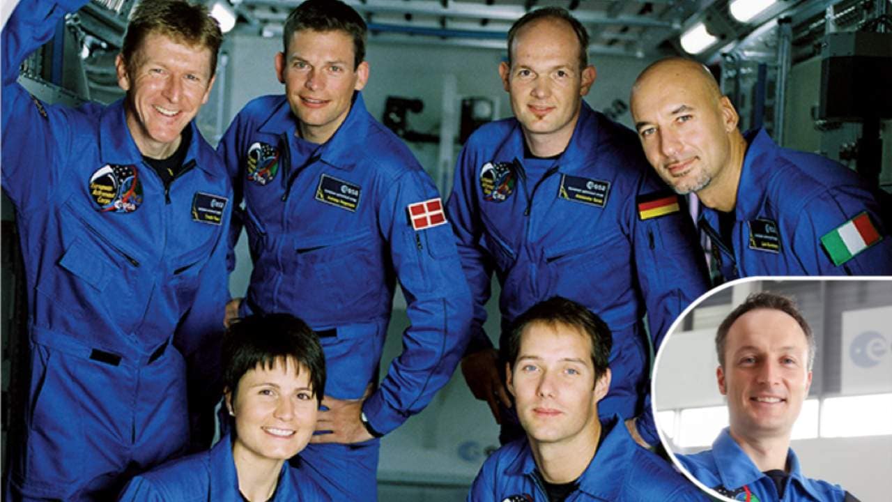 ESA astronaut class of 2009  from left to right: Tim Peake, Samantha Cristoforetti, Andreas Mogensen, Alexander Gerst (top), Thomas Pesquet, Luca Parmitano and Matthias Maurer. Image credit: ESA