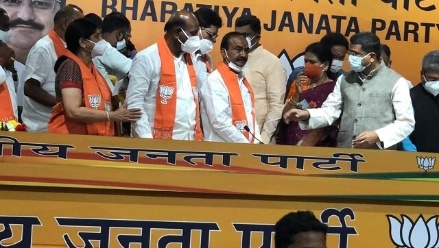 Former Telangana minister Eatala Rajender joins BJP, days after resigning as Huzurabad MLA Former Telangana minister Eatala Rajender joins BJP, days after resigning as Huzurabad MLA