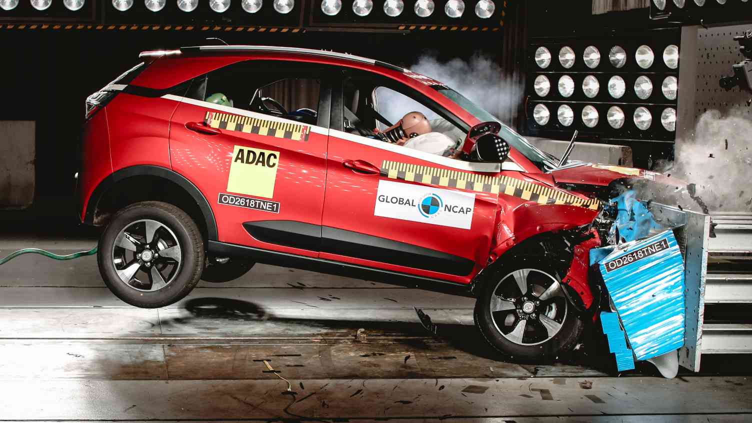 The Tata Nexon was the first made-in-India model to receive a full five stars from Global NCAP. Image: Global NCAP