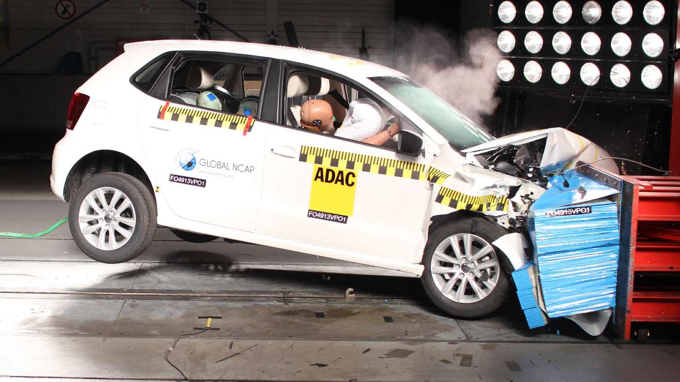 The Volkswagen Polo was the first made-in-India car to receive four stars from Global NCAP. Image: Global NCAP