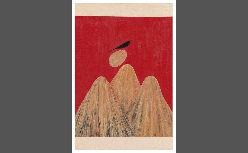 Untitled (Bird, Tree and Mountain series) | J Swaminathan | 43 x 19 in (109.2 x 73.7 cm) | Oil on canvas | 1983 Untitled (Bird, Tree and Mountain series) | J Swaminathan | 43 x 19 in (109.2 x 73.7 cm) | Oil on canvas | 1983