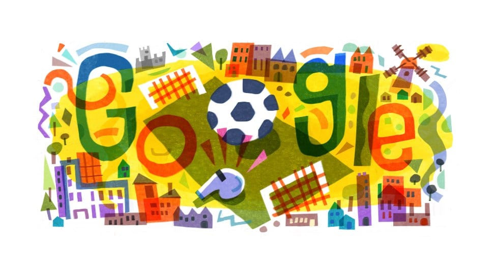 The Google Doodle marks the start of the Euro 2020 championship, which gets underway today. Image: Google
