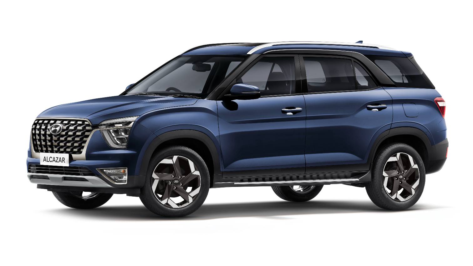 For just a small premium over the price of the Kushaq DSG, one can buy the entry-level Hyundai Alcazar, a substantially larger three-row SUV. Image: Hyundai