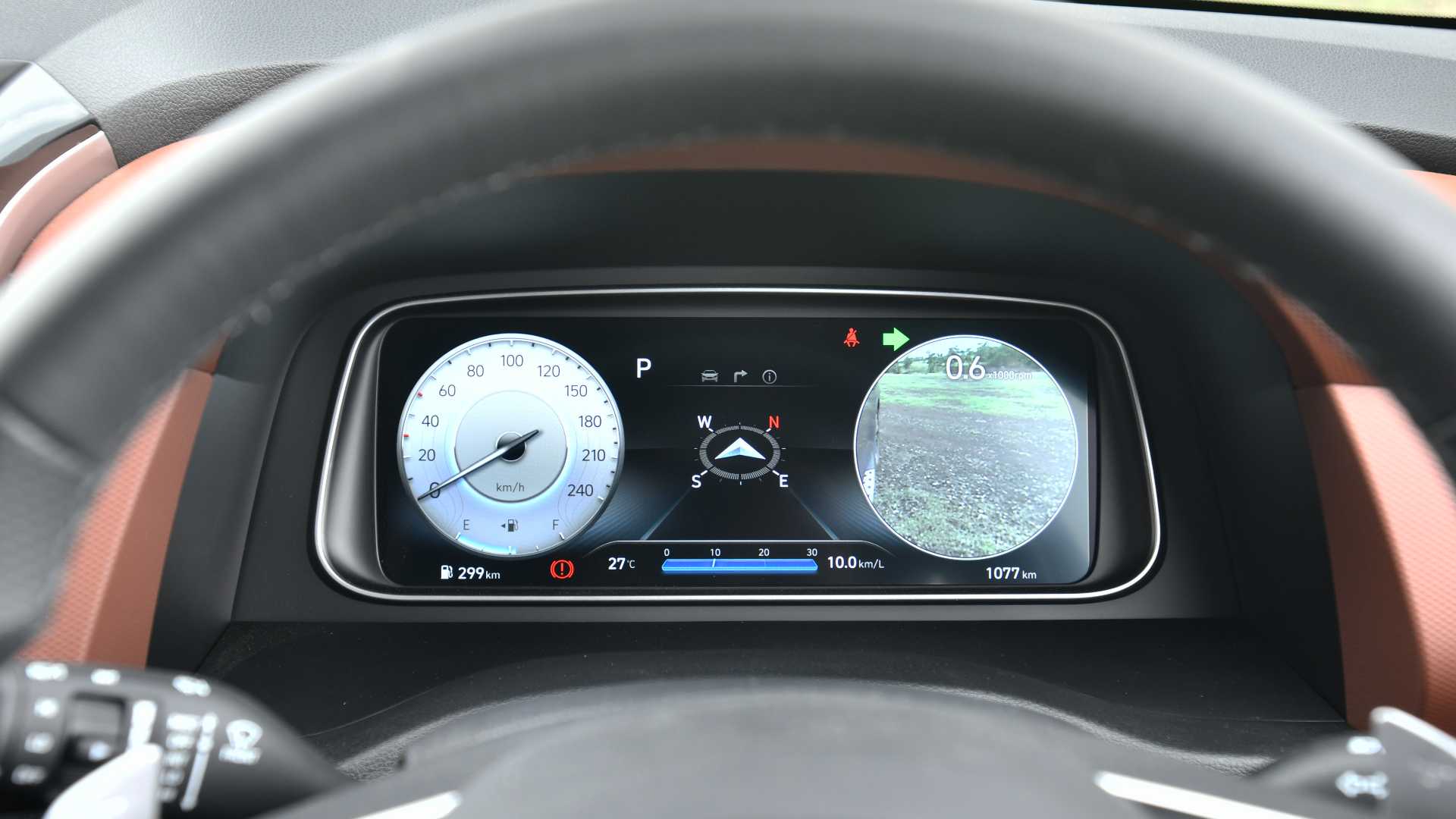 Full-digital instruments display doubles up as the blind spot-view monitor. Image: Hyundai