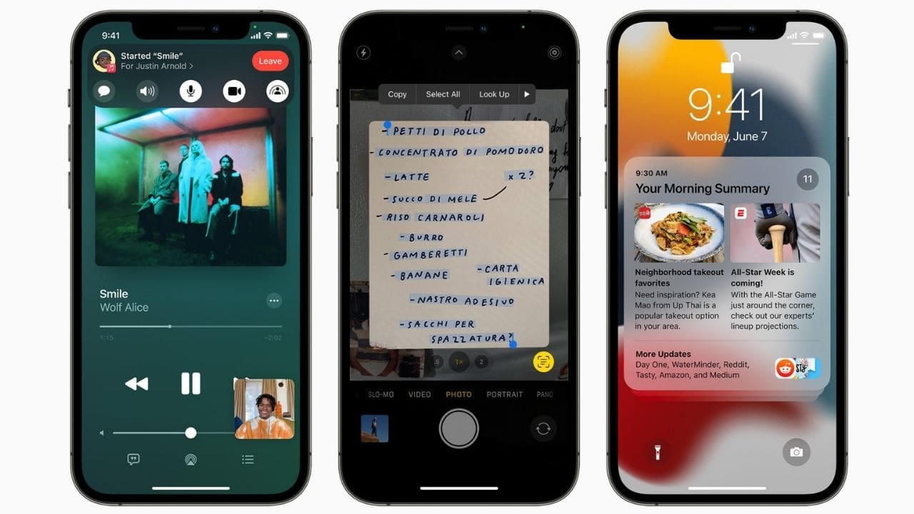iOS 15 gets notification summary, new focus mode, SharePlay, and more. Image: Apple