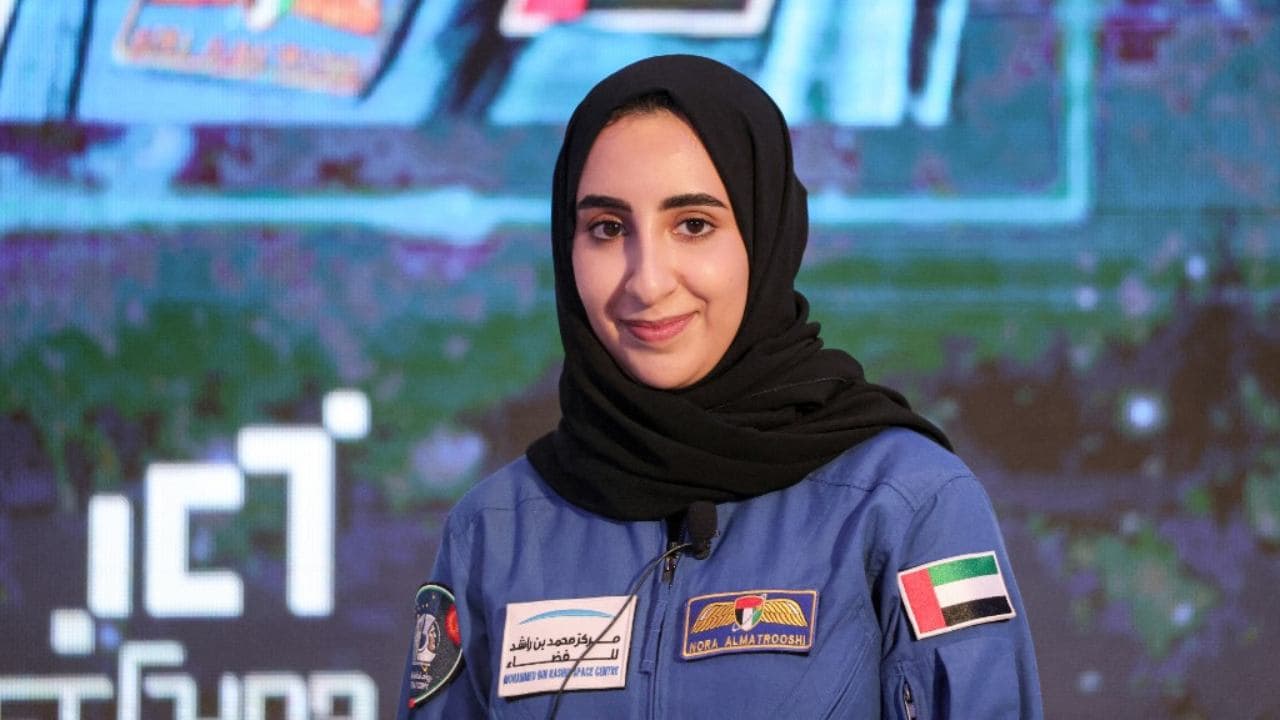 UAE astronaut Nora al-Matrooshi looks on during a press conference in Dubai on July 7, 2021. Image credit: GIUSEPPE CACACE / AFP
