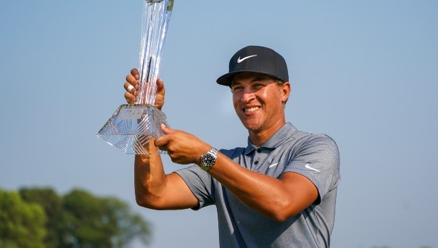 Cameron Champ scrambles on challenging 18 to capture third PGA Tour title