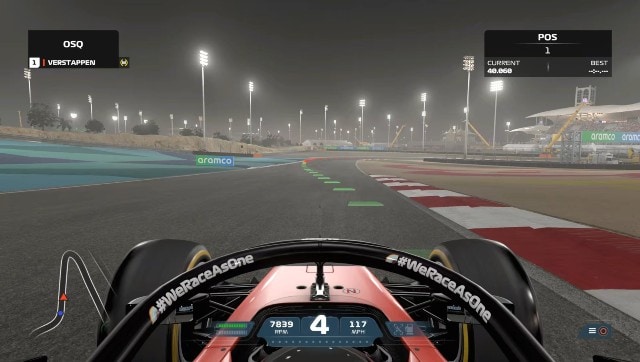 The swirling sand and misty Bahrain nights took me right back to my childhood. Screen grab from F1 2021