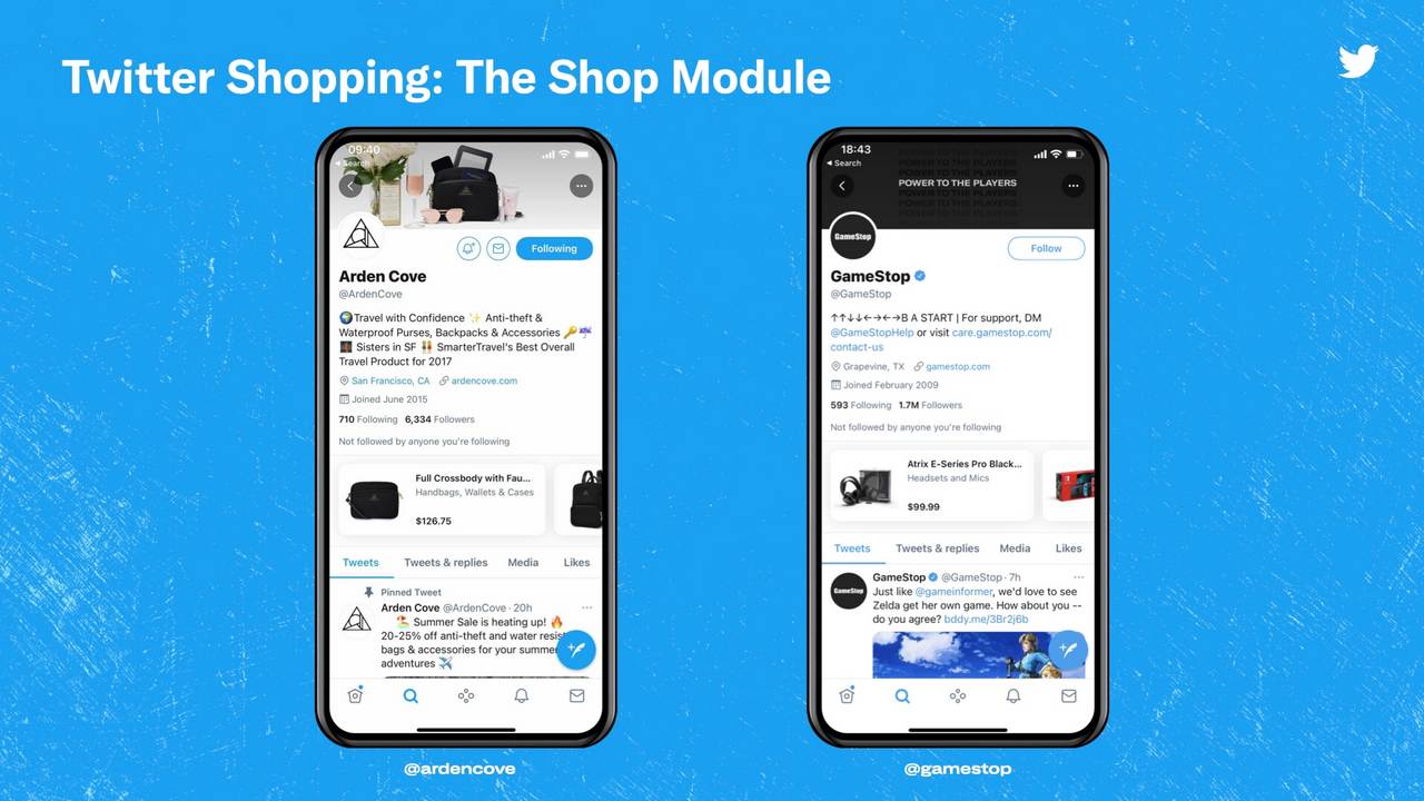 Twitter Shop Module. Image: Twitter