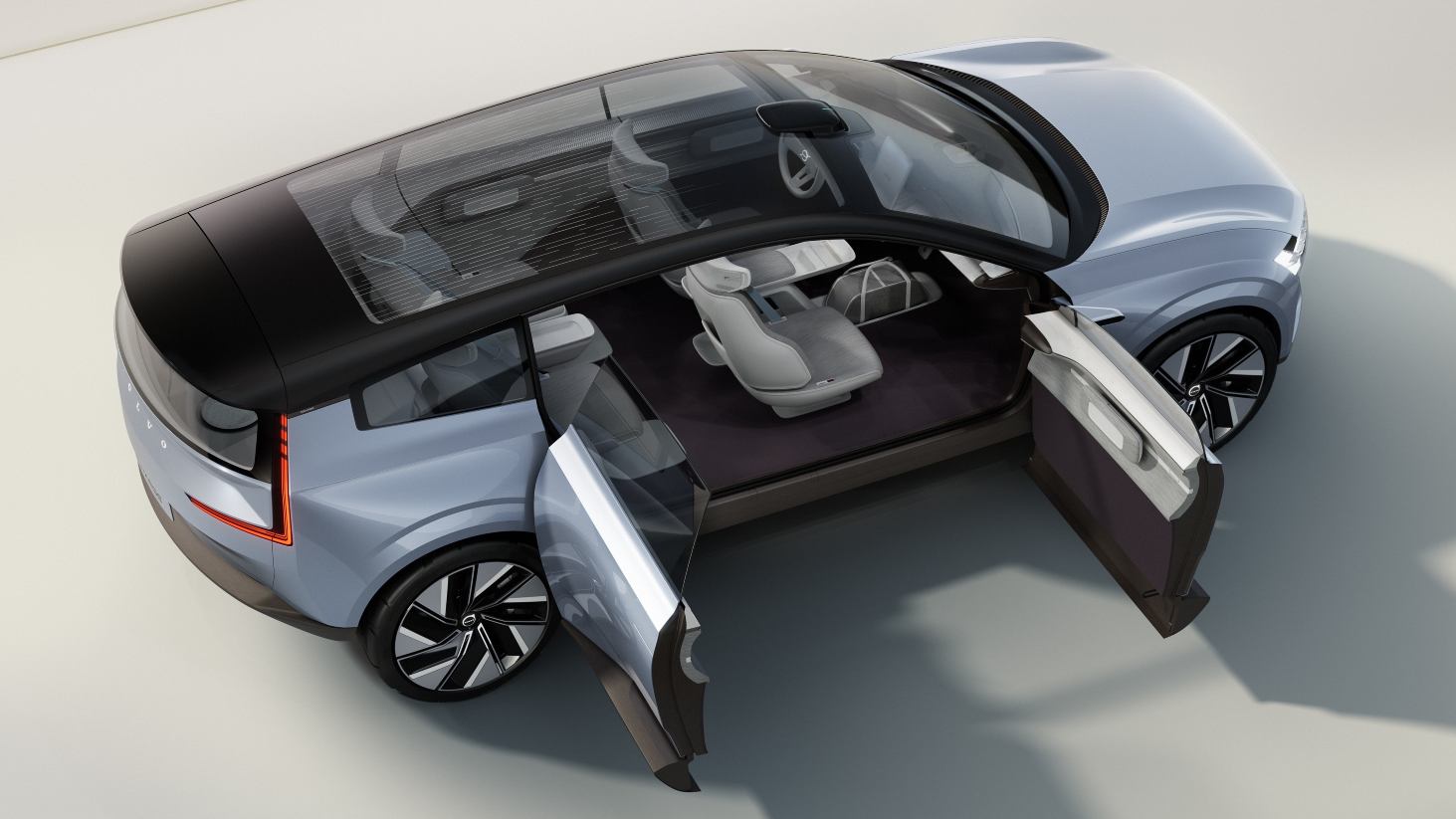 The Concept Recharge features rear-hinged rear doors. Image: Volvo