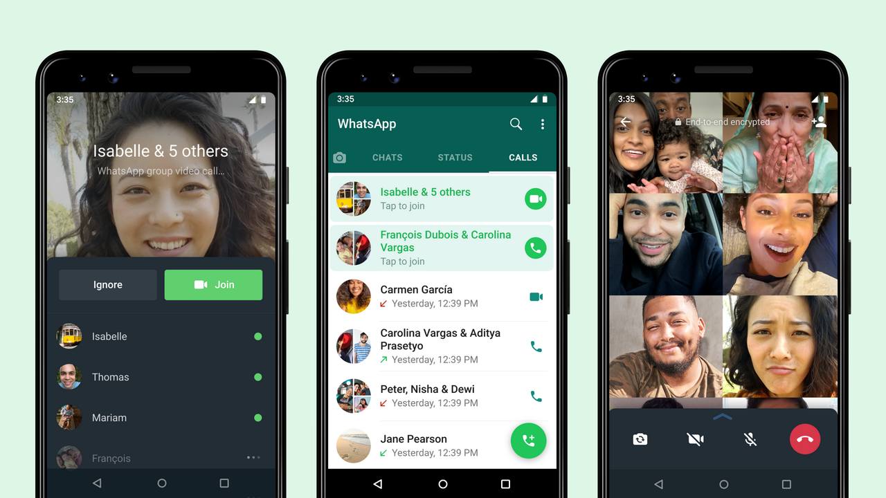 Users can even rejoin a call, given that it is still ongoing. Image: WhatsApp