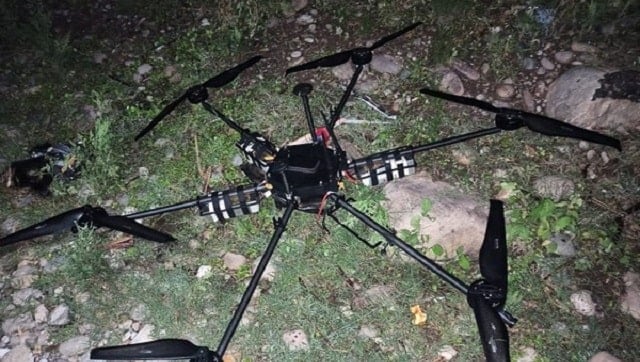 Jammu and Kashmir: Security forces shoot down explosive-laden drone in Kanachak area Jammu and Kashmir: Security forces shoot down explosive-laden drone in Kanachak area