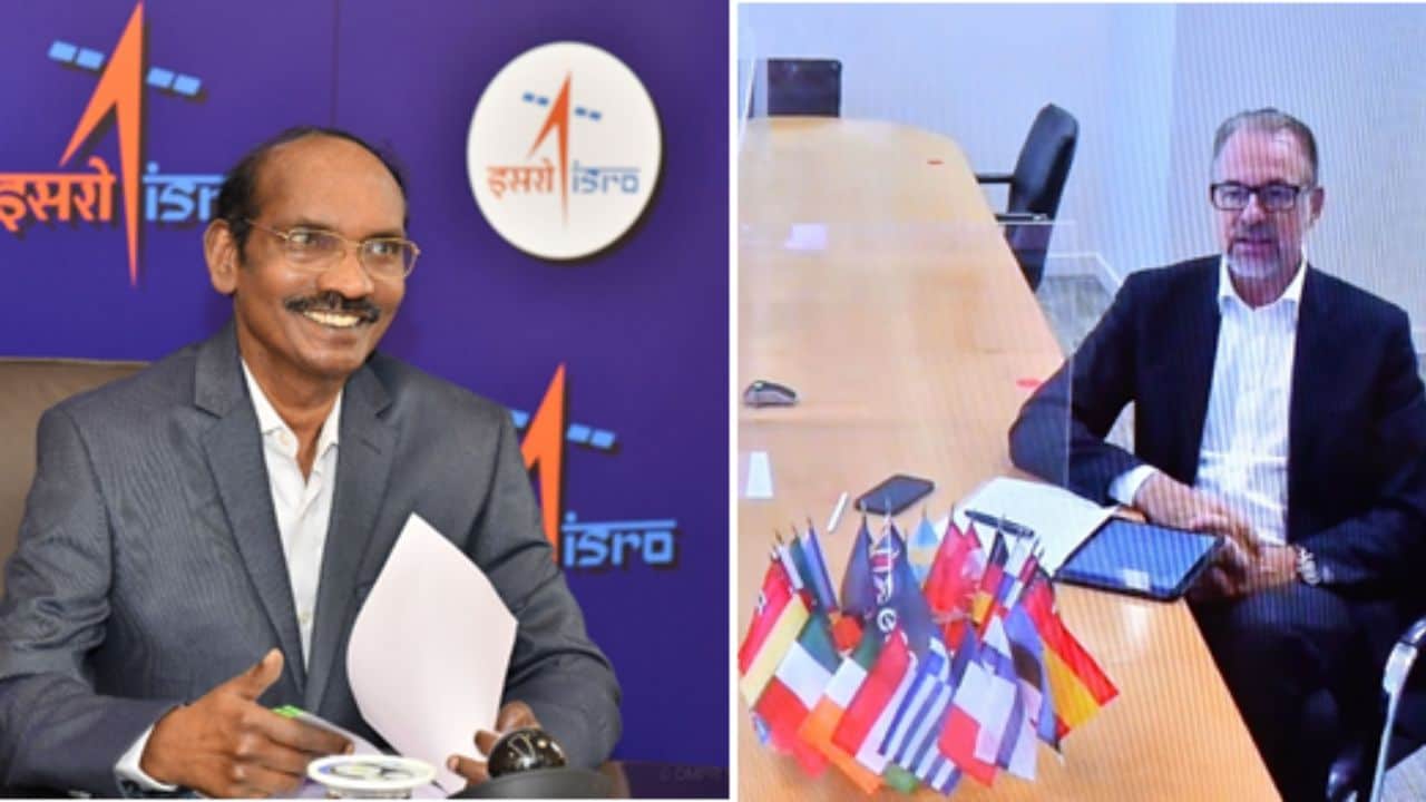 Dr. K. Sivan, Chairman, ISRO/ Secretary, Department of Space had a virtual meeting with Dr. Josef Aschbacher, Director General, European Space Agency (ESA) on 30 July 2021. Image credit: ISRO