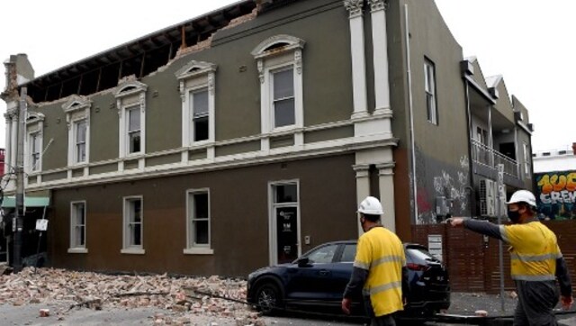 The streets around Melbourne’s Chapel Street were littered with debris after the quake struck. AFP The streets around Melbourne’s Chapel Street were littered with debris after the quake struck. AFP