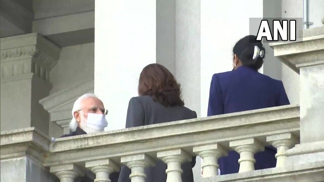 The two leaders were also seen sharing an informal chat at the White House before their formal engagement began. ANI The two leaders were also seen sharing an informal chat at the White House before their formal engagement began. ANI