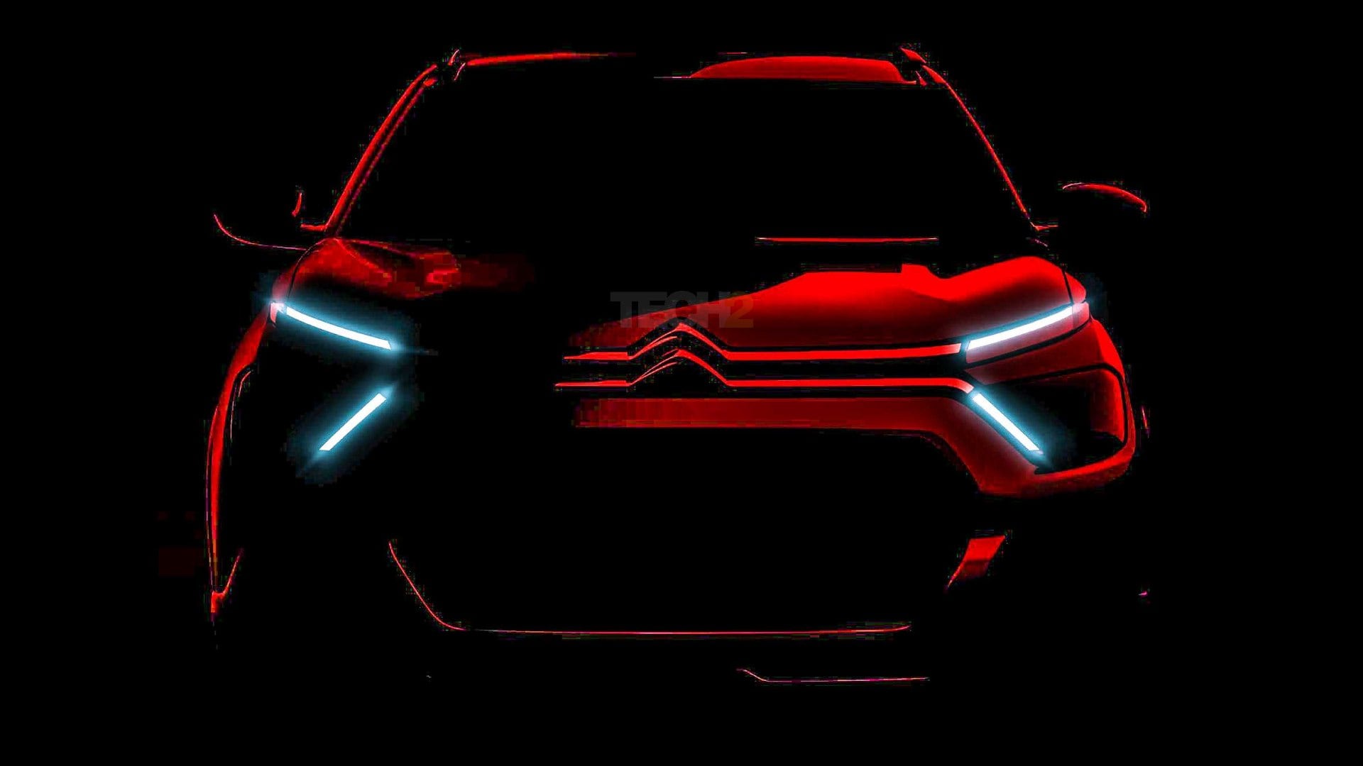 Chrome extensions emerging from iconic double chevron flow into the thin, X-shaped LED daytime running lights. Image: Citroen