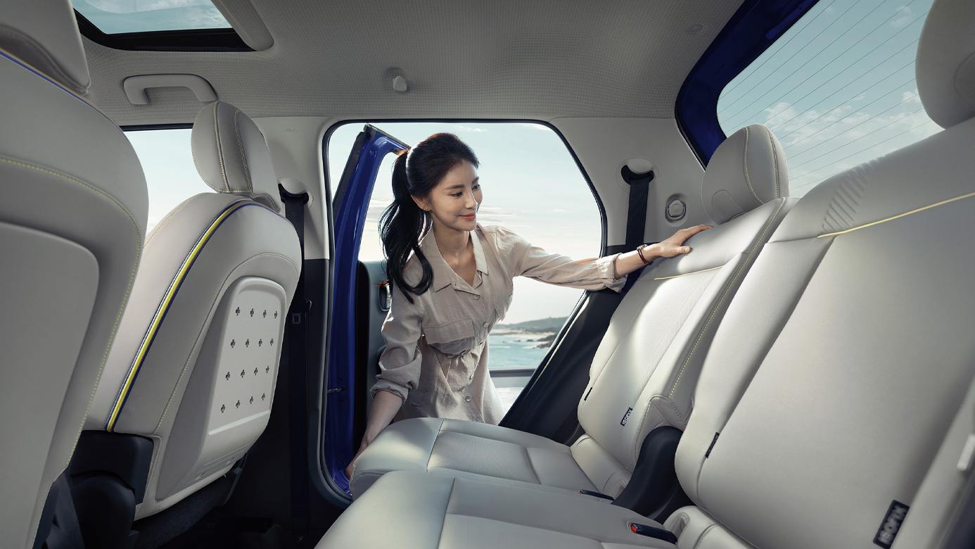 The rear seats in the Casper slide fore and aft, to free up passenger or cargo space, depending on the owner's requirements. Image: Hyundai