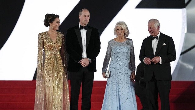 Prince Charles, his wife Camilla, Prince William and his wife Kate the Duchess of Cambridge made a rare joint appearance at the premiere (AP Photo/Matt Dunham) Prince Charles, his wife Camilla, Prince William and his wife Kate the Duchess of Cambridge made a rare joint appearance at the premiere (AP Photo/Matt Dunham)