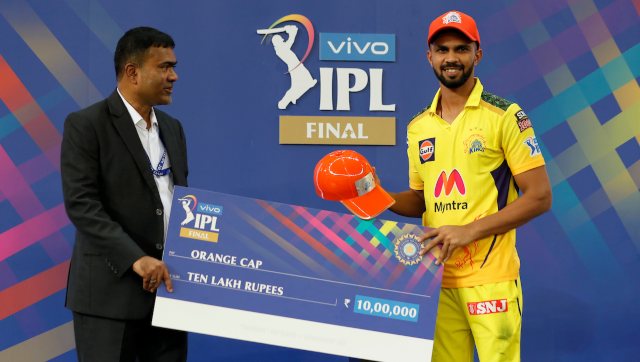 Ruturaj Gaikwad of Chennai Super Kings won the Orange Cap for scoring 635 runs in IPL 2021. Image: Sportzpics for IPL