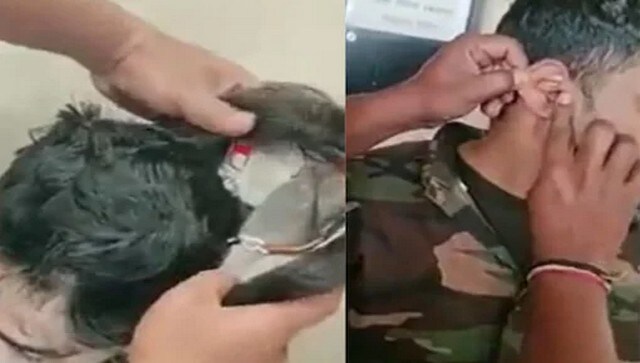 Watch: UP Police candidate caught trying to cheat with bluetooth device in wig