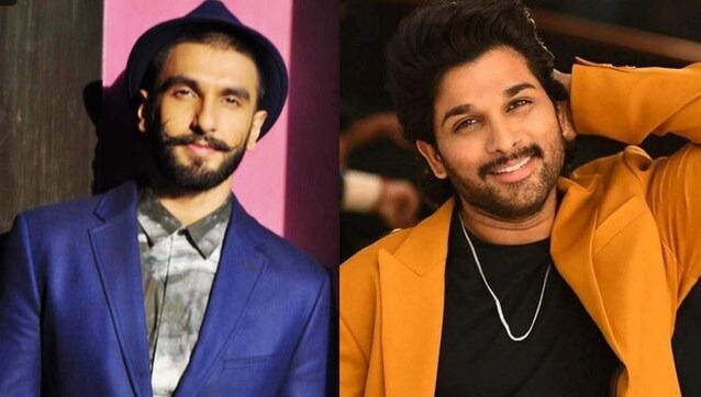 Allu Arjun’s Pushparaj fever takes over Ranveer Singh at an award function Allu Arjun’s Pushparaj fever takes over Ranveer Singh at an award function
