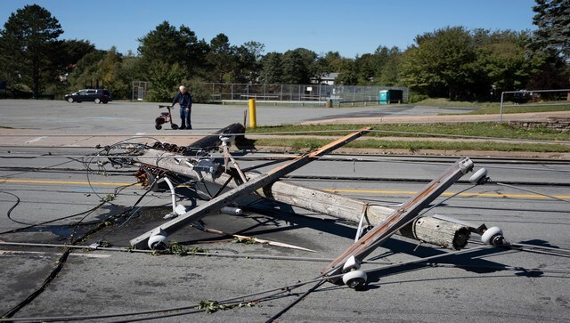 A downed power pole lays across a road. Parts of Canada experienced torrential rains and wind gusts of up to 160 km per hour. Prime Minister Justin Trudeau said that Fiona is a “very powerful and dangerous storm”. He ensured that the army will be deployed to help with the assessment of the destruction caused by the storm. AP A downed power pole lays across a road. Parts of Canada experienced torrential rains and wind gusts of up to 160 km per hour. Prime Minister Justin Trudeau said that Fiona is a “very powerful and dangerous storm”. He ensured that the army will be deployed to help with the assessment of the destruction caused by the storm. AP