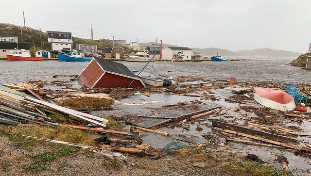 Debris left behind by Fiona. Officials said that it could take several months to restore infrastructure in Canada. The Canadian Hurricane Centre estimated that Fiona was the lowest-pressure storm to make landfall on record in Canada. AP Debris left behind by Fiona. Officials said that it could take several months to restore infrastructure in Canada. The Canadian Hurricane Centre estimated that Fiona was the lowest-pressure storm to make landfall on record in Canada. AP