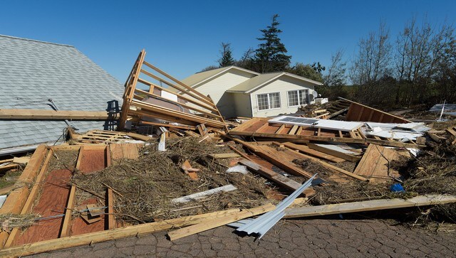 Debris from destroyed cottages litters the ground at a cottage development in the French River area of Prince Edward Island. AP Debris from destroyed cottages litters the ground at a cottage development in the French River area of Prince Edward Island. AP