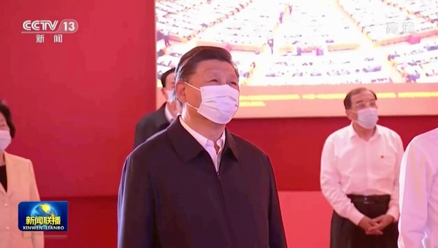 Xi Jinping appears in public first time after returning from SCO summit; visits party exhibition