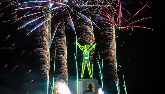 The festival ended with the ritual of burning of an effigy called the ‘Burning Man’. This year the event was attended by over 80,000 people. Image courtesy: @burningman/Twitter The festival ended with the ritual of burning of an effigy called the ‘Burning Man’. This year the event was attended by over 80,000 people. Image courtesy: @burningman/Twitter