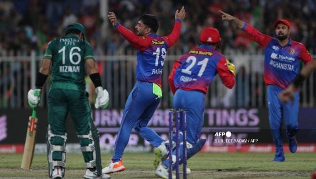 In-form Pakistan batter Mohammad Rizwan couldn't score big either as the batter was removed by Rashid Khan for a pale 26-ball 20 on the day as Pak struggled at 45-3 in nine overs