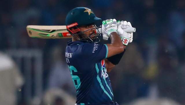 Earlier, Babar Azam scored 87* off 59 on the back of which Pakistan were able to post 169/6 in 20 overs. AP Earlier, Babar Azam scored 87* off 59 on the back of which Pakistan were able to post 169/6 in 20 overs. AP